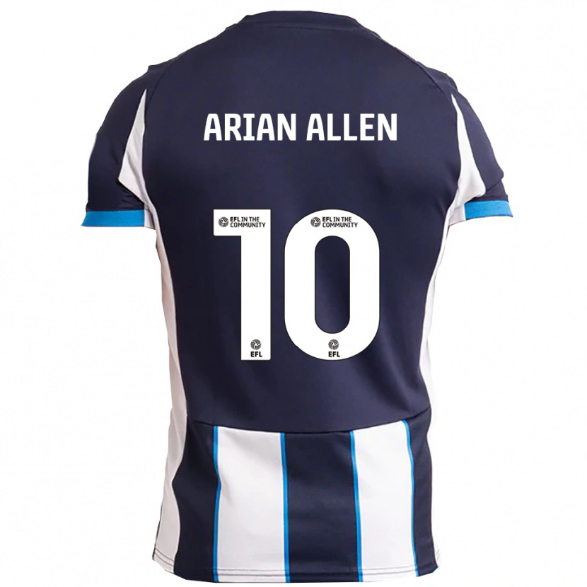 Danxen Enfant Maillot Arian Allen #10 Blanc Marine Tenues Extérieur 2025/26 T-Shirt