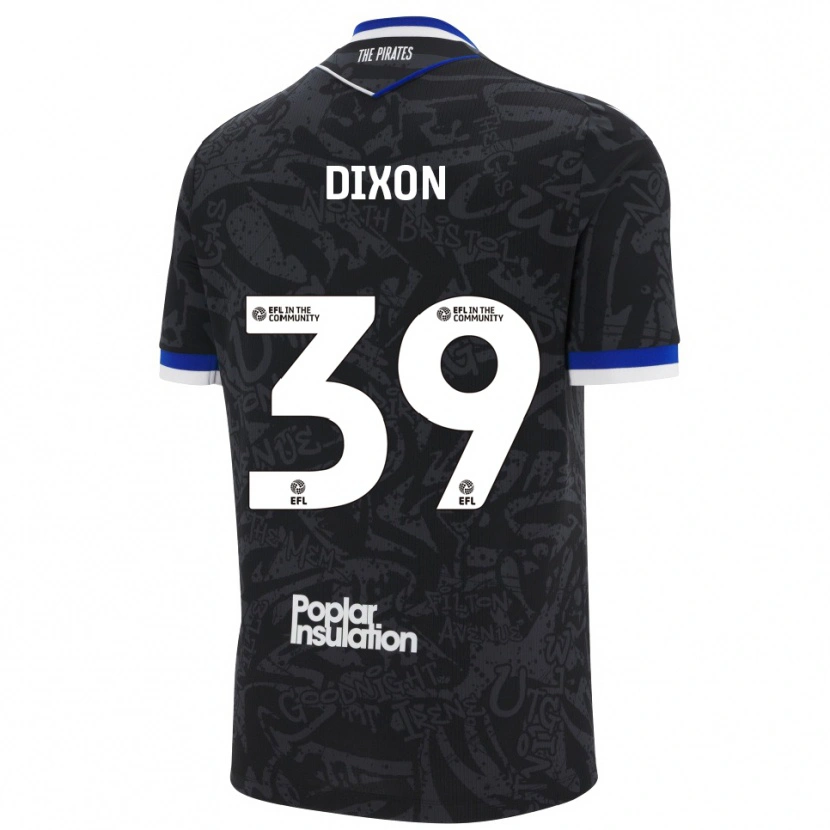 Danxen Enfant Maillot Quincy Dixon #39 Noir Blanc Tenues Extérieur 2025/26 T-Shirt
