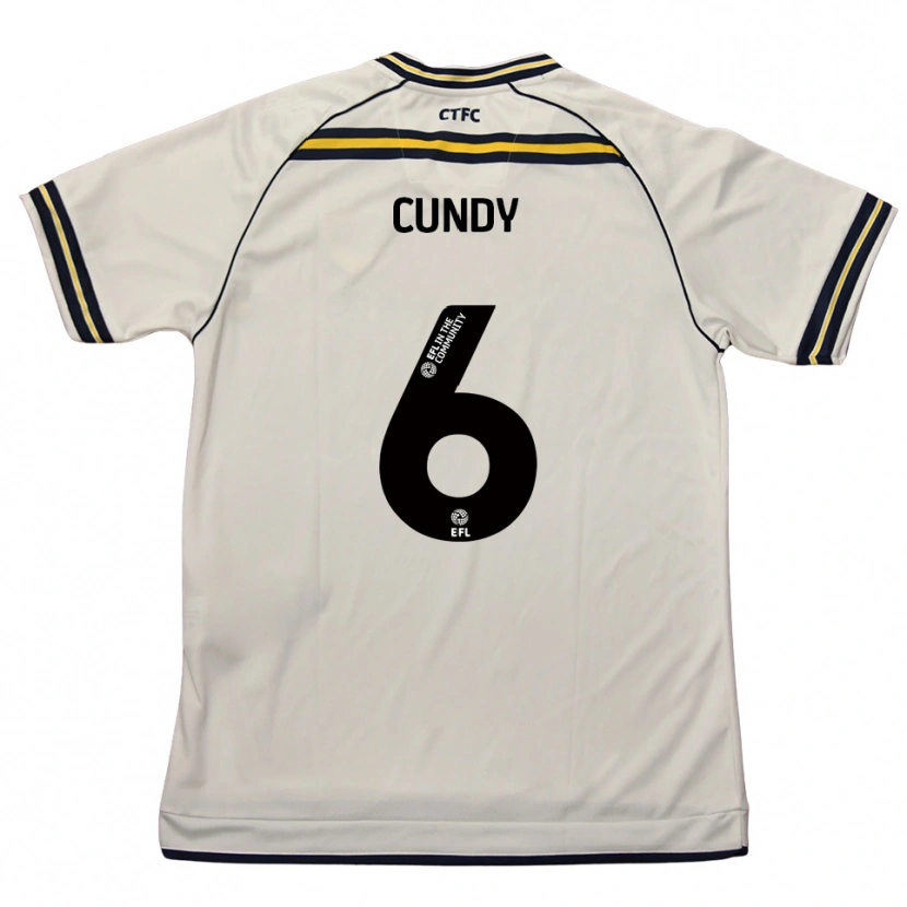 Danxen Enfant Maillot Robbie Cundy #6 Blanc Marine Tenues Extérieur 2025/26 T-Shirt