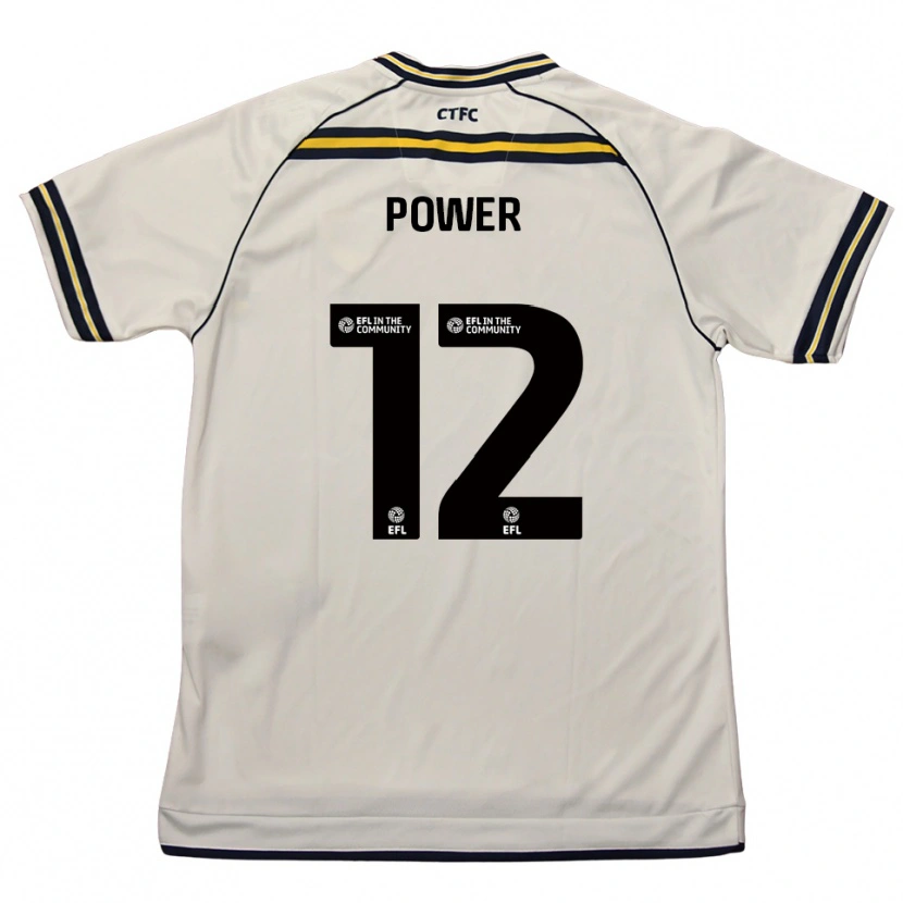 Danxen Enfant Maillot Darragh Power #12 Blanc Marine Tenues Extérieur 2025/26 T-Shirt