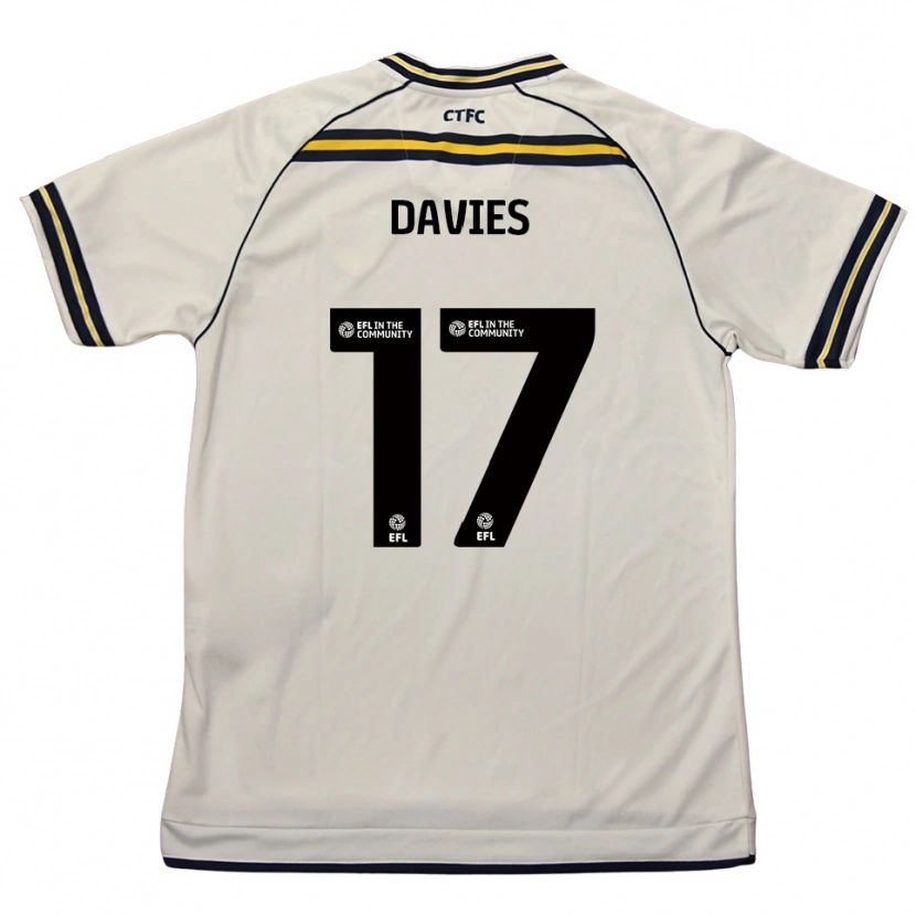 Danxen Enfant Maillot Annabel Davies #17 Blanc Marine Tenues Extérieur 2025/26 T-Shirt