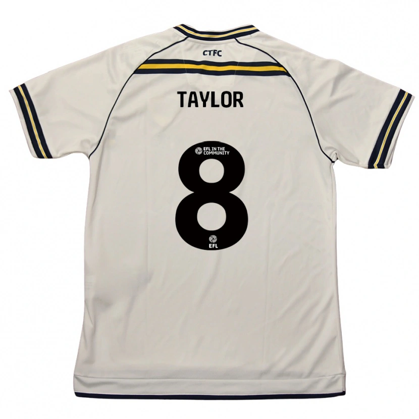 Danxen Enfant Maillot Charlie Taylor #8 Blanc Marine Tenues Extérieur 2025/26 T-Shirt