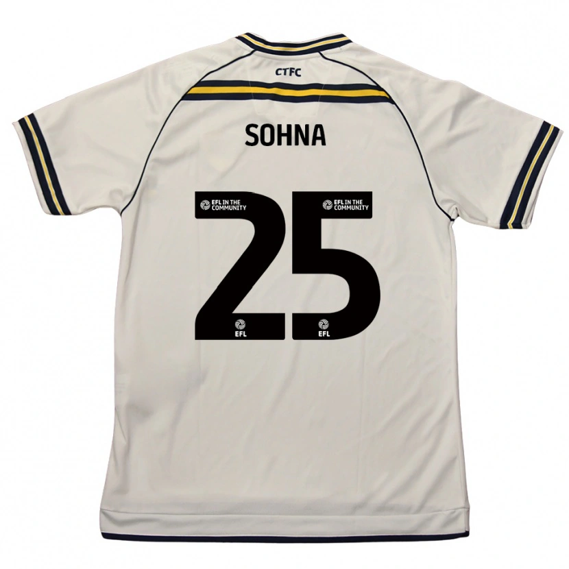 Danxen Enfant Maillot Harrison Sohna #25 Blanc Marine Tenues Extérieur 2025/26 T-Shirt