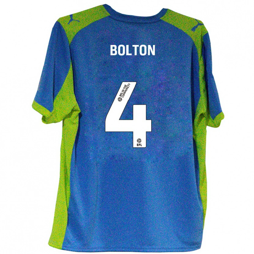Danxen Enfant Maillot James Bolton #4 Bleu Ciel Jaune Tenues Extérieur 2025/26 T-Shirt