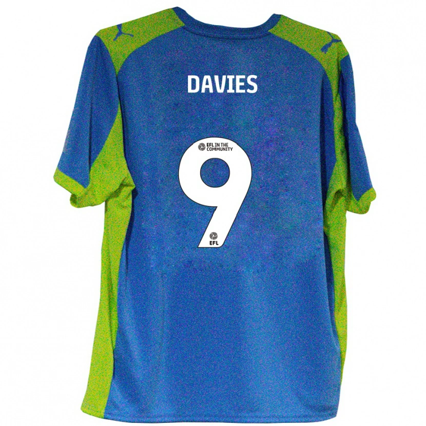 Danxen Enfant Maillot Will Davies #9 Bleu Ciel Jaune Tenues Extérieur 2025/26 T-Shirt