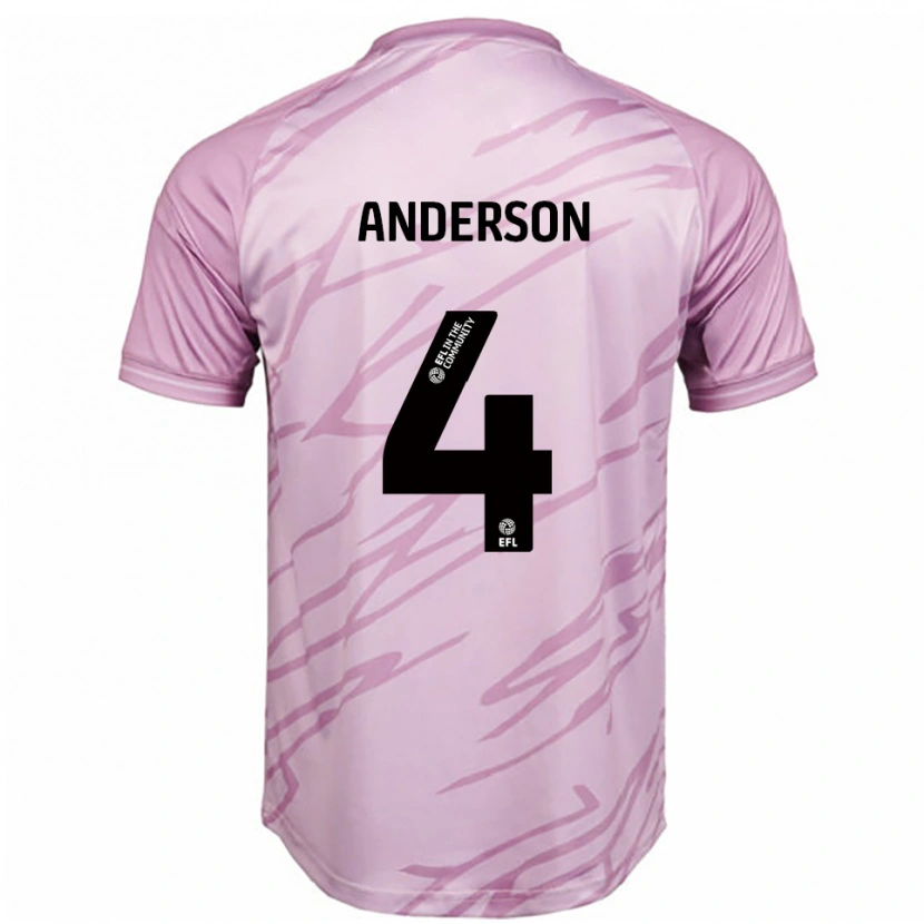 Danxen Enfant Maillot Tom Anderson #4 Rose Noir Tenues Extérieur 2025/26 T-Shirt