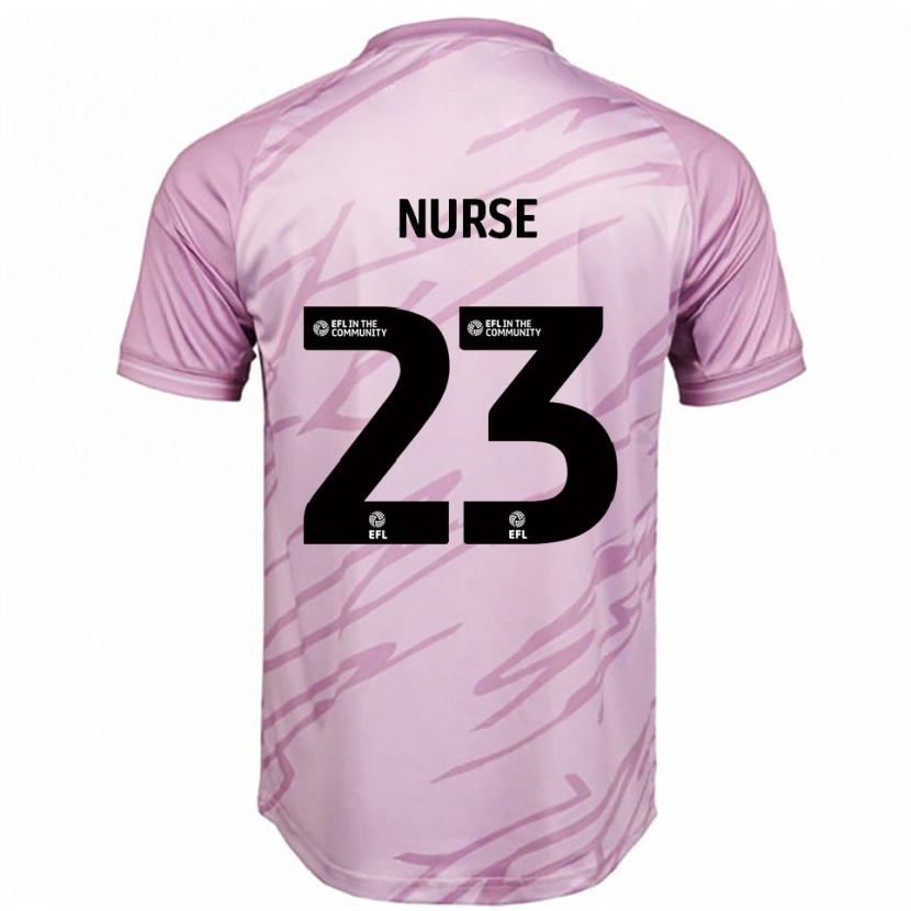 Danxen Enfant Maillot George Nurse #23 Rose Noir Tenues Extérieur 2025/26 T-Shirt