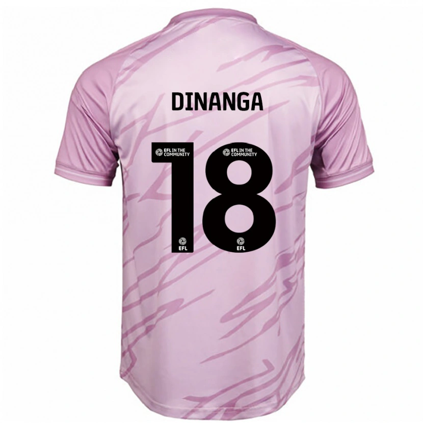 Danxen Enfant Maillot Ricardo Dinanga #18 Rose Noir Tenues Extérieur 2025/26 T-Shirt