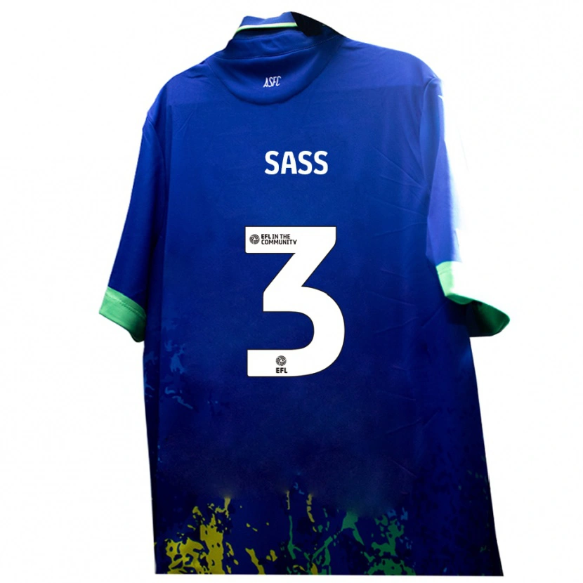 Danxen Enfant Maillot Freddie Sass #3 Bleu Jaune Tenues Extérieur 2025/26 T-Shirt