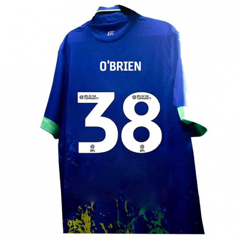 Danxen Enfant Maillot Connor O'brien #38 Bleu Jaune Tenues Extérieur 2025/26 T-Shirt