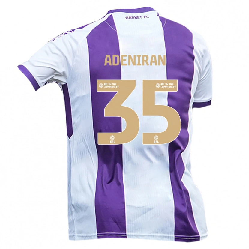 Danxen Enfant Maillot Dennis Adeniran #35 Blanc Violet Tenues Extérieur 2025/26 T-Shirt
