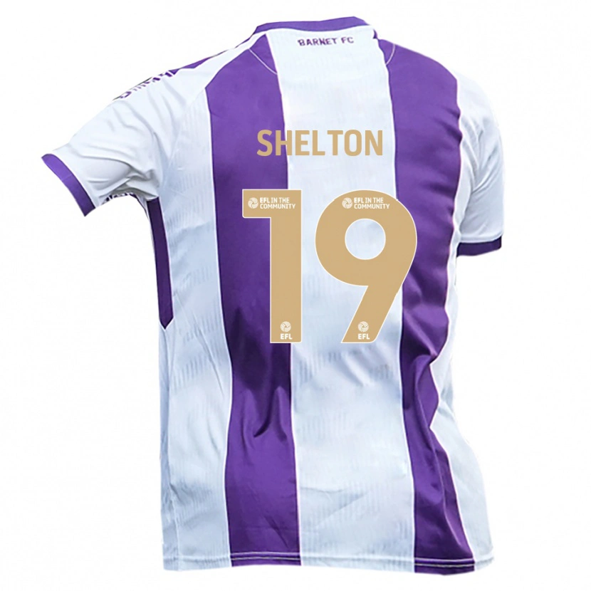 Danxen Enfant Maillot Mark Shelton #19 Blanc Violet Tenues Extérieur 2025/26 T-Shirt