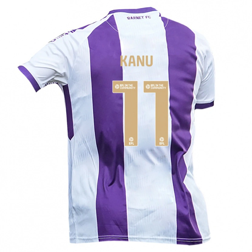 Danxen Enfant Maillot Idris Kanu #11 Blanc Violet Tenues Extérieur 2025/26 T-Shirt