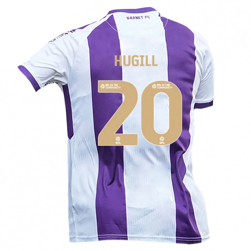 Danxen Enfant Maillot Joe Hugill #20 Blanc Violet Tenues Extérieur 2025/26 T-Shirt