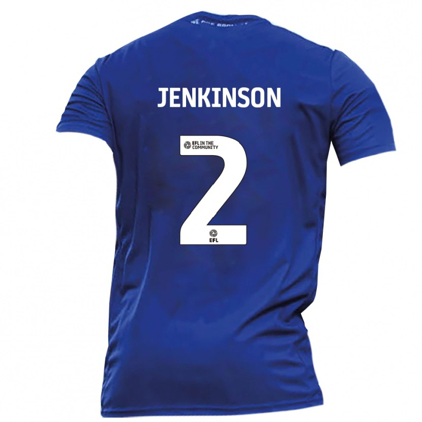 Danxen Enfant Maillot Carl Jenkinson #2 Bleu Blanc Tenues Extérieur 2025/26 T-Shirt