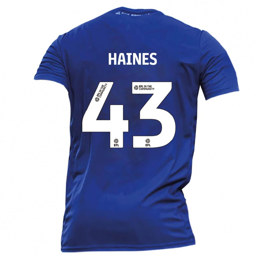 Danxen Enfant Maillot Harry Haines #43 Bleu Blanc Tenues Extérieur 2025/26 T-Shirt
