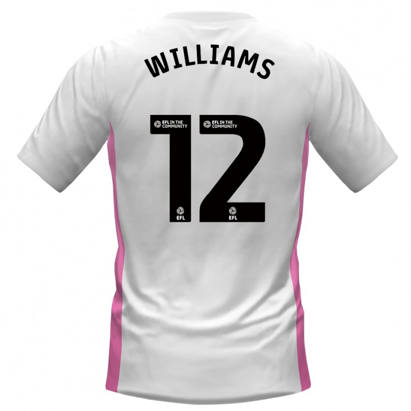 Danxen Enfant Maillot Tyrone Williams #12 Blanc Rouge Tenues Extérieur 2025/26 T-Shirt