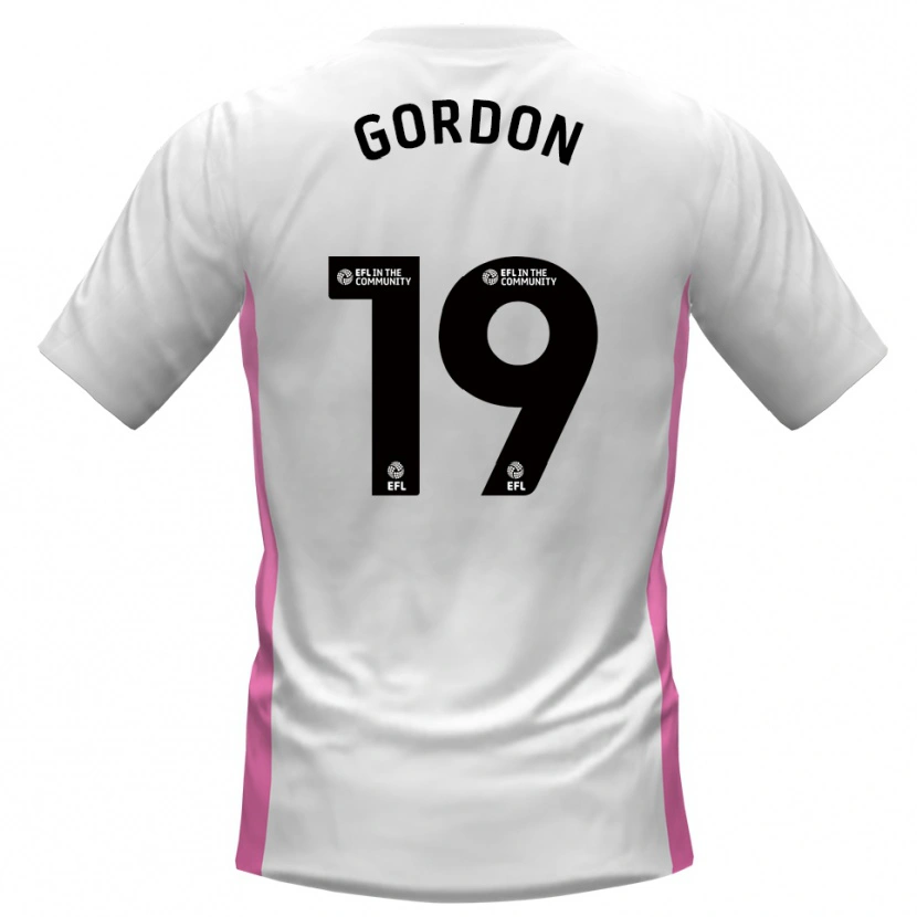 Danxen Enfant Maillot Lewis Gordon #19 Blanc Rouge Tenues Extérieur 2025/26 T-Shirt