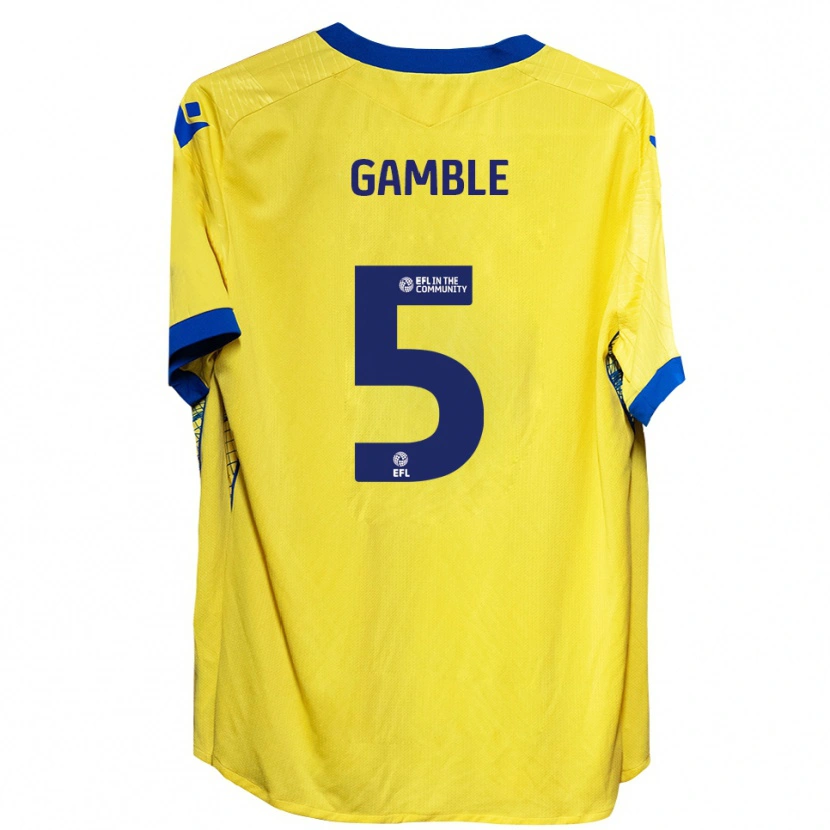 Danxen Enfant Maillot Niamh Gamble #5 Jaune Bleu Tenues Extérieur 2025/26 T-Shirt