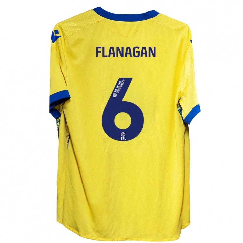 Danxen Enfant Maillot Tom Flanagan #6 Jaune Bleu Tenues Extérieur 2025/26 T-Shirt