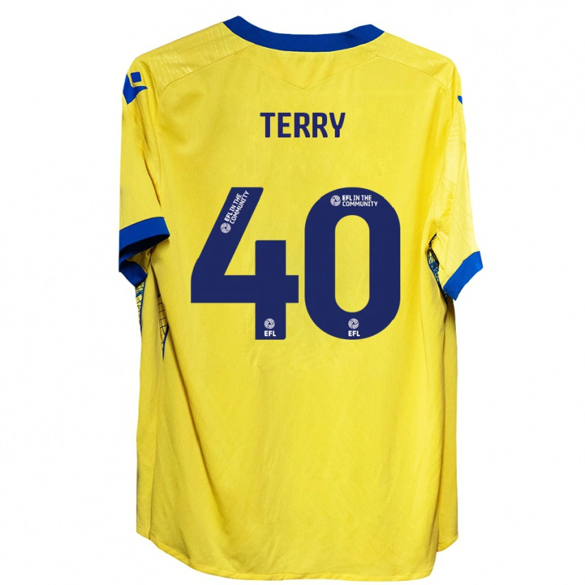 Danxen Enfant Maillot Frankie Terry #40 Jaune Bleu Tenues Extérieur 2025/26 T-Shirt