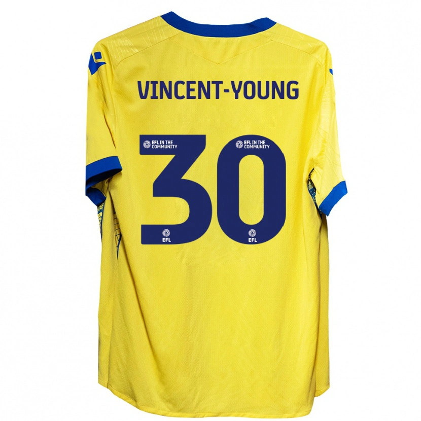 Danxen Enfant Maillot Kane Vincent-Young #30 Jaune Bleu Tenues Extérieur 2025/26 T-Shirt