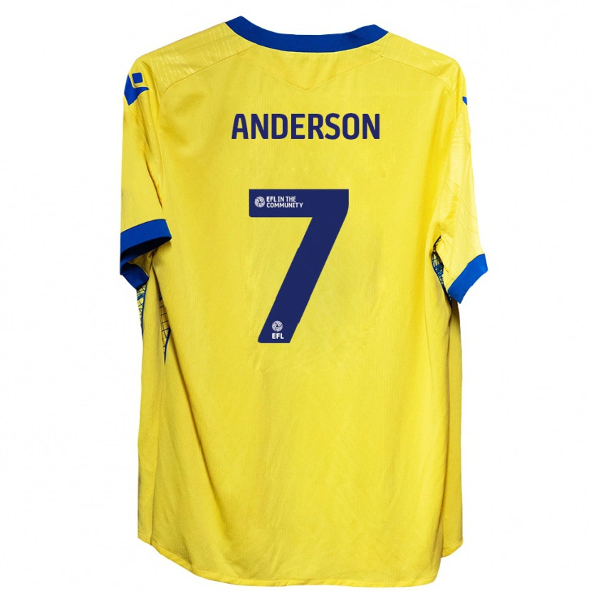 Danxen Enfant Maillot Harry Anderson #7 Jaune Bleu Tenues Extérieur 2025/26 T-Shirt