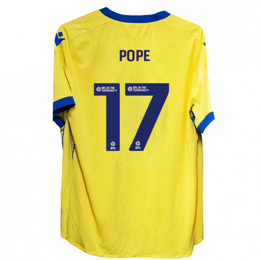 Danxen Enfant Maillot Leah Pope #17 Jaune Bleu Tenues Extérieur 2025/26 T-Shirt
