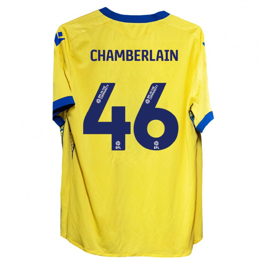 Danxen Enfant Maillot Harrison Chamberlain #46 Jaune Bleu Tenues Extérieur 2025/26 T-Shirt