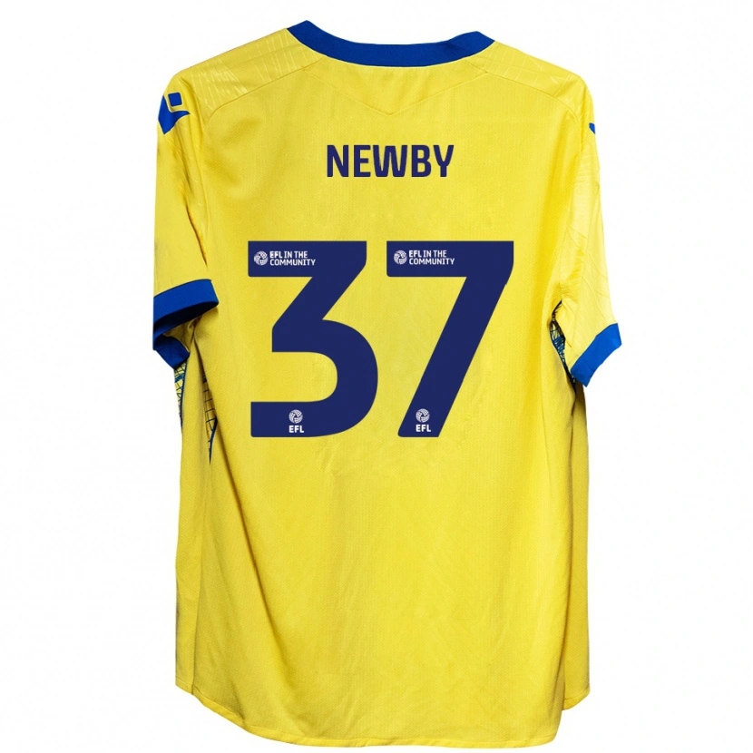 Danxen Enfant Maillot Alfie Newby #37 Jaune Bleu Tenues Extérieur 2025/26 T-Shirt
