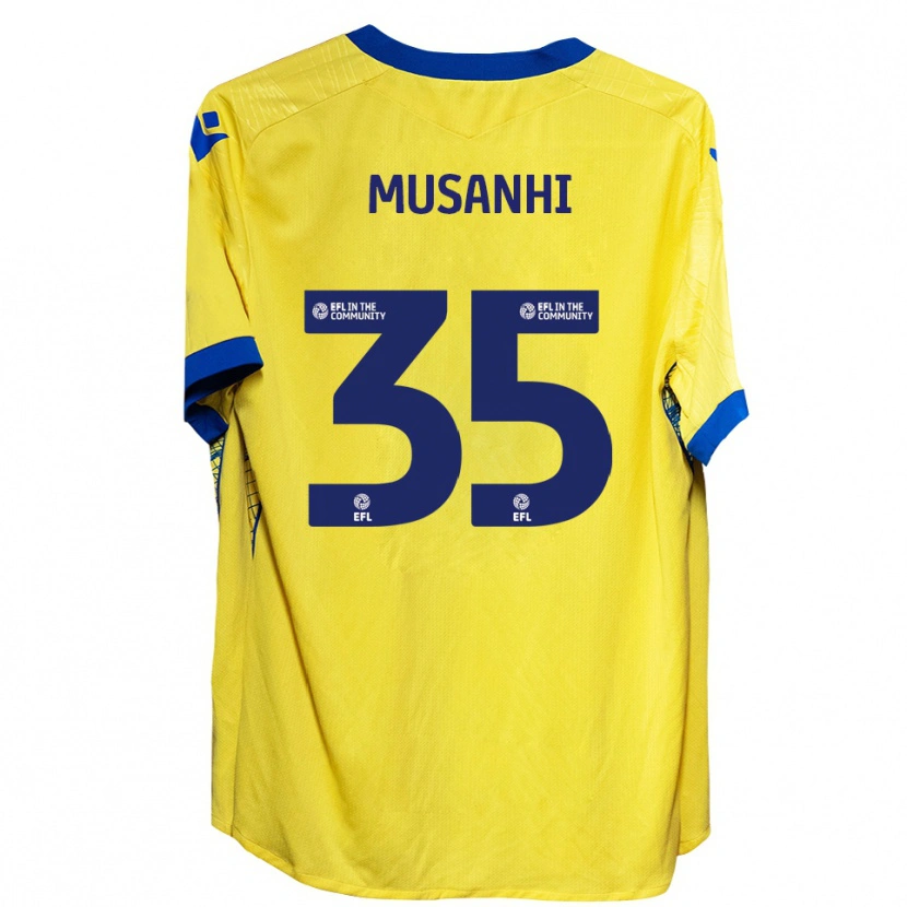 Danxen Enfant Maillot Kurai Musanhi #35 Jaune Bleu Tenues Extérieur 2025/26 T-Shirt