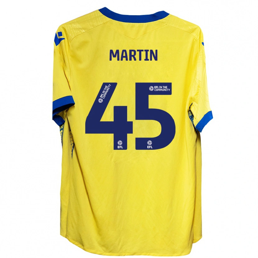 Danxen Enfant Maillot Kai Martin #45 Jaune Bleu Tenues Extérieur 2025/26 T-Shirt