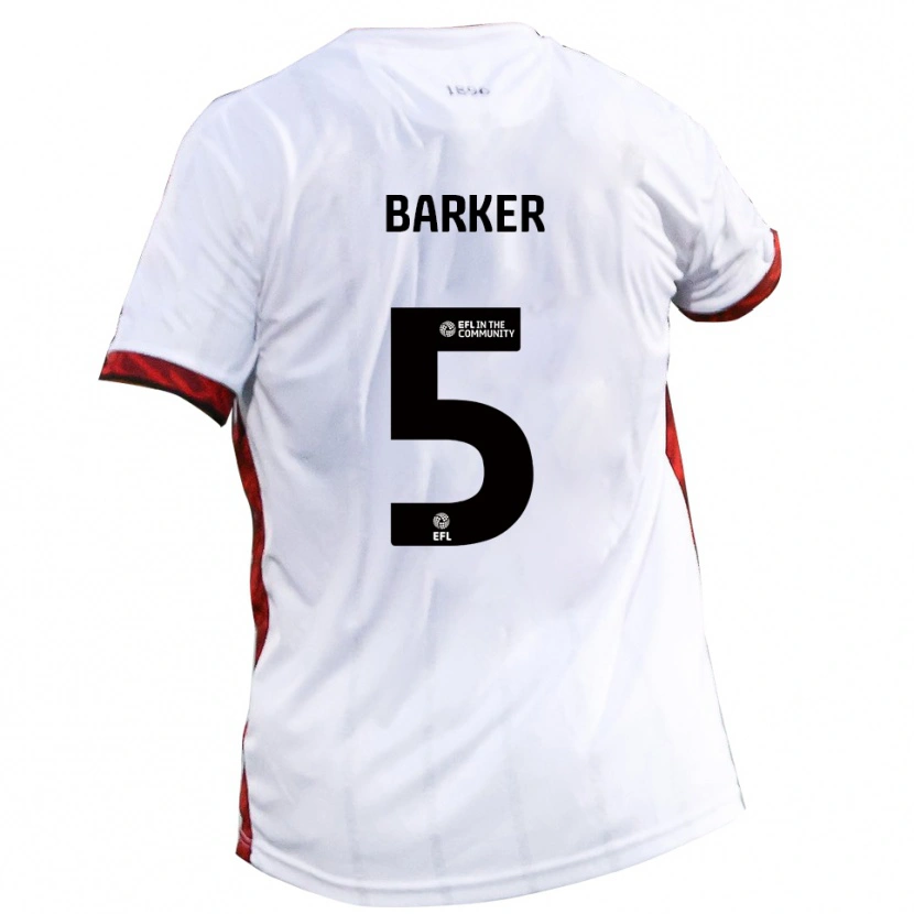 Danxen Enfant Maillot Charlie Barker #5 Blanc Rouge Noir Tenues Extérieur 2025/26 T-Shirt