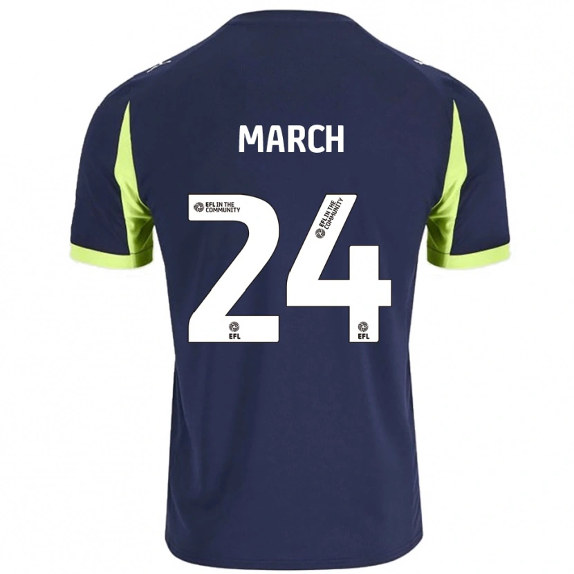 Danxen Enfant Maillot Josh March #24 Marine Vert Fluorescent Tenues Extérieur 2025/26 T-Shirt