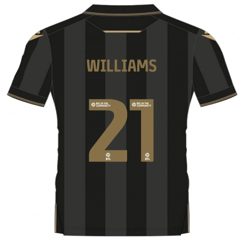 Danxen Enfant Maillot Euan Williams #21 Noir Or Tenues Extérieur 2025/26 T-Shirt