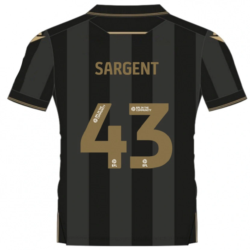 Danxen Enfant Maillot Stan Sargent #43 Noir Or Tenues Extérieur 2025/26 T-Shirt