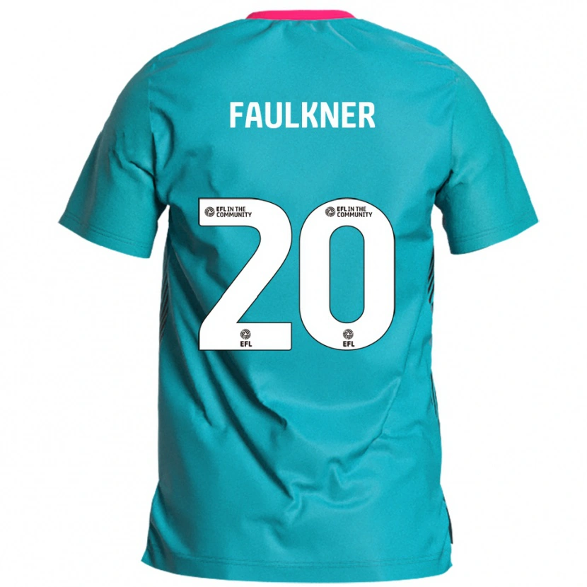 Danxen Enfant Maillot Bobby Faulkner #20 Bleu Ciel Rose Tenues Extérieur 2025/26 T-Shirt