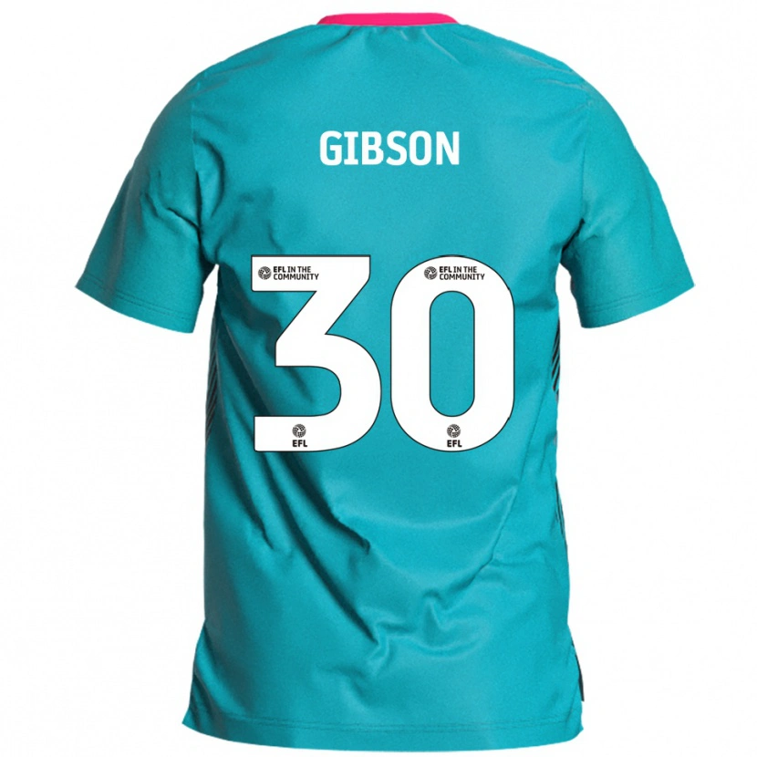 Danxen Enfant Maillot Liam Gibson #30 Bleu Ciel Rose Tenues Extérieur 2025/26 T-Shirt