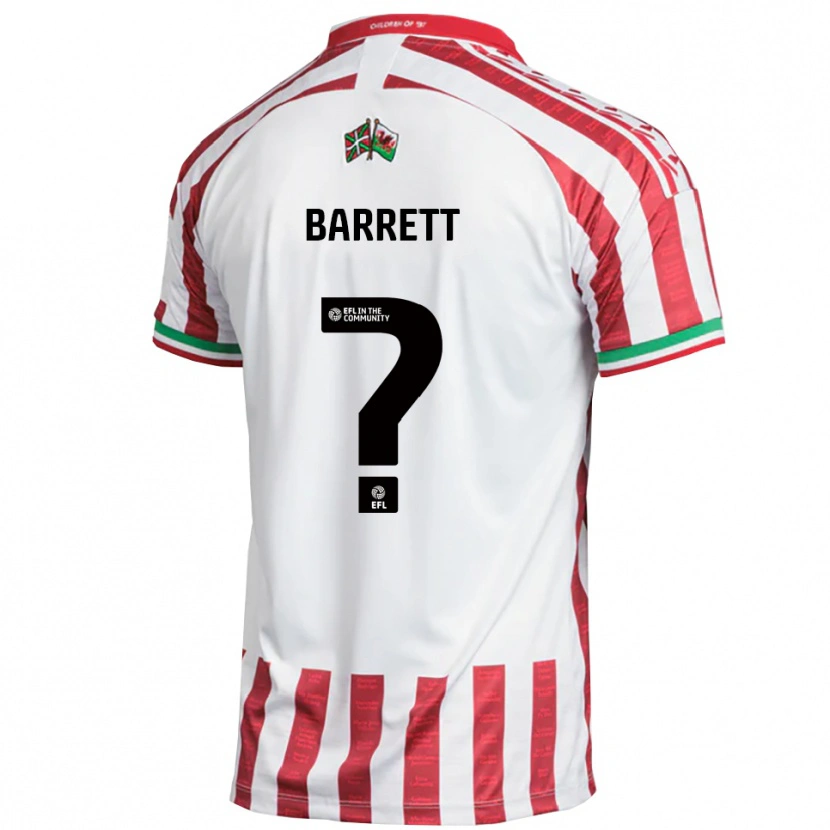Danxen Enfant Maillot Rhys Barrett #0 Rouge Blanc Tenues Extérieur 2025/26 T-Shirt