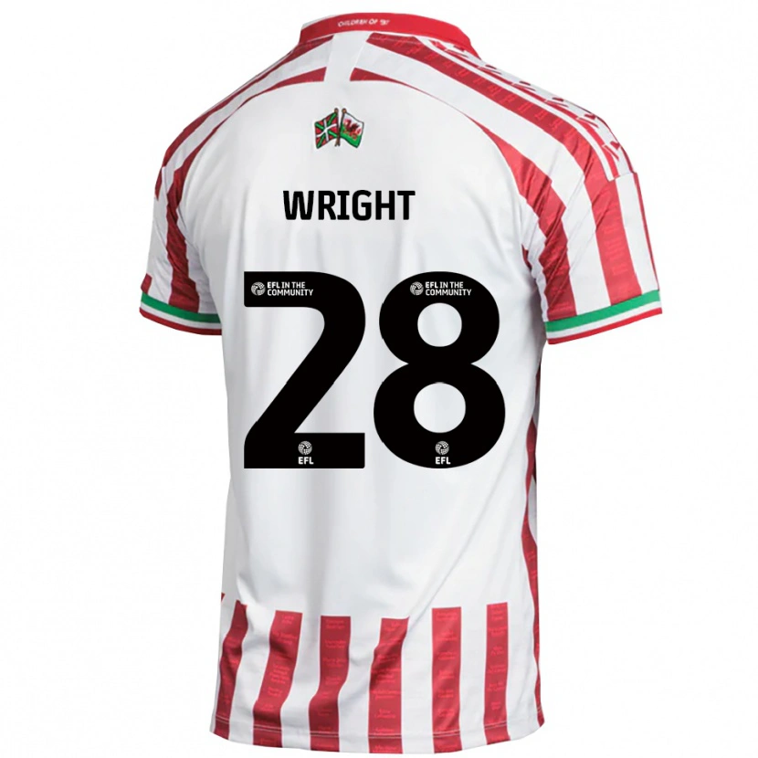 Danxen Enfant Maillot Jordan Wright #28 Rouge Blanc Tenues Extérieur 2025/26 T-Shirt