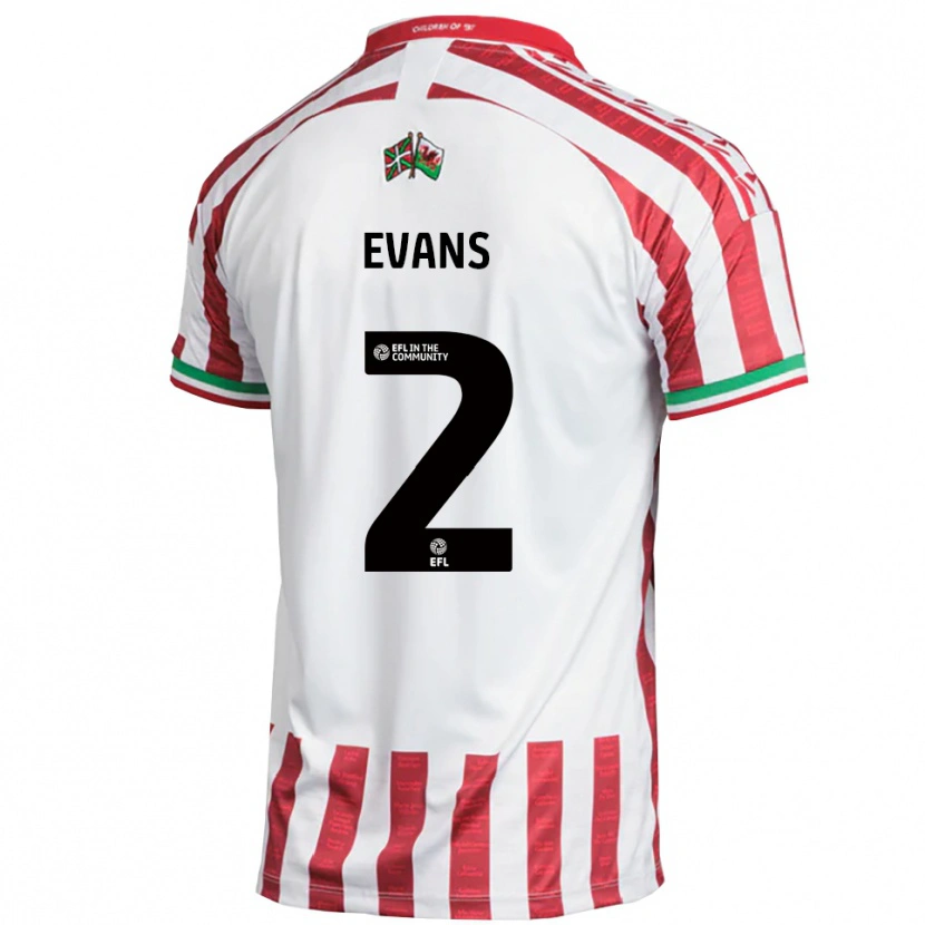 Danxen Enfant Maillot Cameron Evans #2 Rouge Blanc Tenues Extérieur 2025/26 T-Shirt