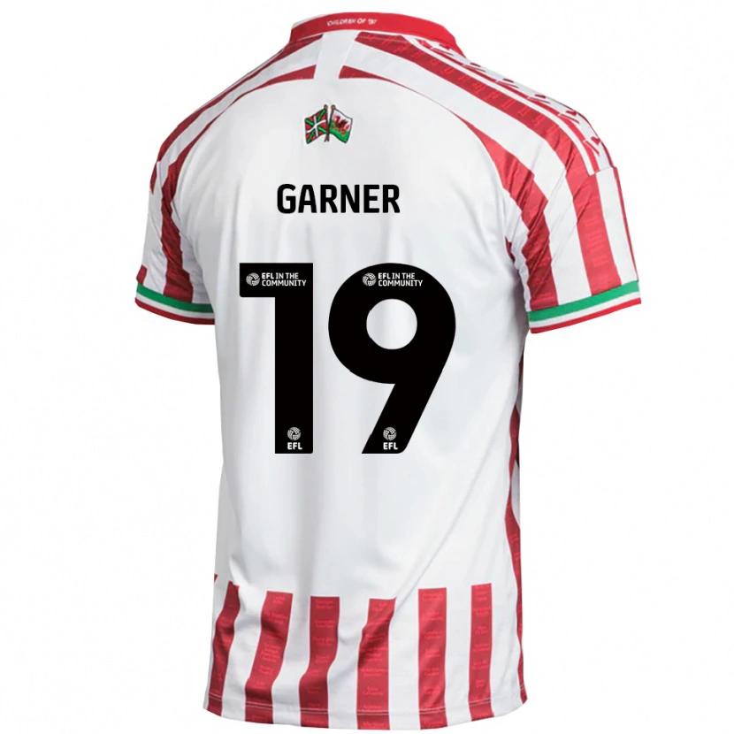 Danxen Enfant Maillot Gerard Garner #19 Rouge Blanc Tenues Extérieur 2025/26 T-Shirt