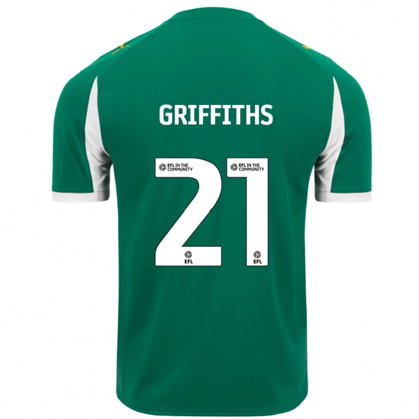 Danxen Enfant Maillot Harry Griffiths #21 Vert Blanc Tenues Extérieur 2025/26 T-Shirt