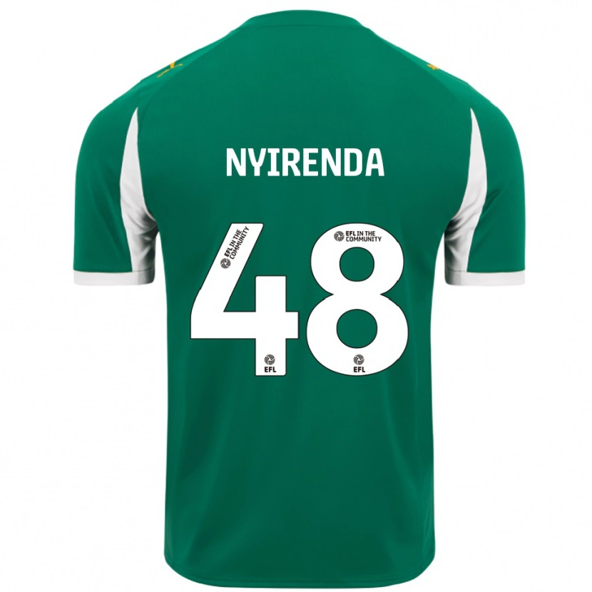 Danxen Enfant Maillot Themba Nyirenda #48 Vert Blanc Tenues Extérieur 2025/26 T-Shirt