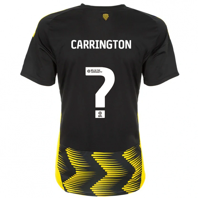 Danxen Enfant Maillot Abbie Carrington #0 Noir Jaune Tenues Extérieur 2025/26 T-Shirt