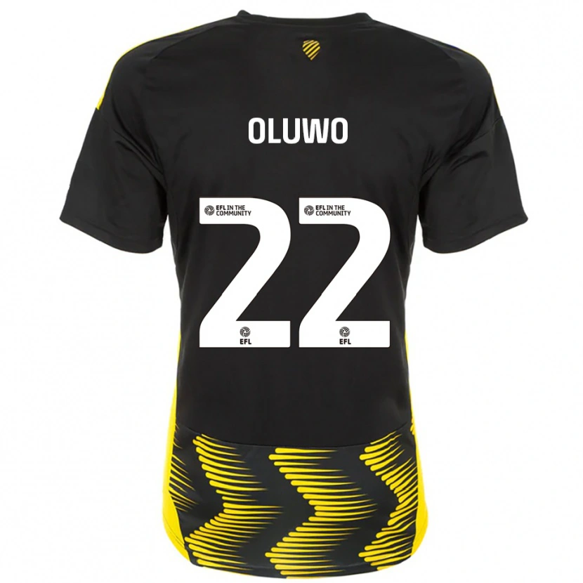 Danxen Enfant Maillot Adebola Oluwo #22 Noir Jaune Tenues Extérieur 2025/26 T-Shirt