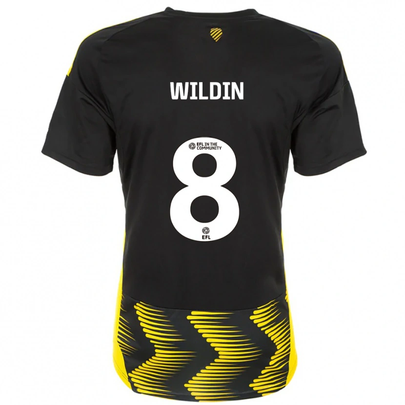 Danxen Enfant Maillot Mia Wildin #8 Noir Jaune Tenues Extérieur 2025/26 T-Shirt
