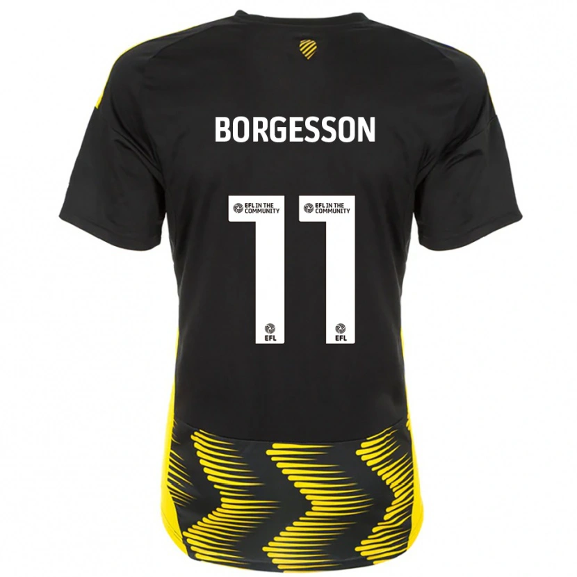 Danxen Enfant Maillot Blayz Borgesson #11 Noir Jaune Tenues Extérieur 2025/26 T-Shirt