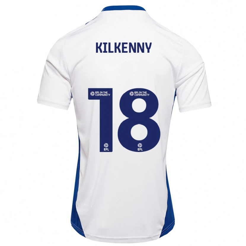 Danxen Enfant Maillot Gavin Kilkenny #18 Blanc Bleu Tenues Extérieur 2025/26 T-Shirt