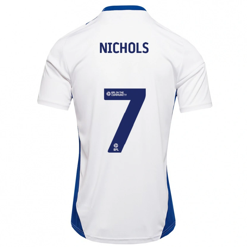 Danxen Enfant Maillot Tom Nichols #7 Blanc Bleu Tenues Extérieur 2025/26 T-Shirt